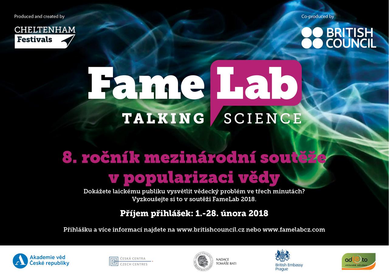 Mezinárodní soutěž FameLab  pro studující a pracující v přírodovědných a technických oborech starší 21 let. 