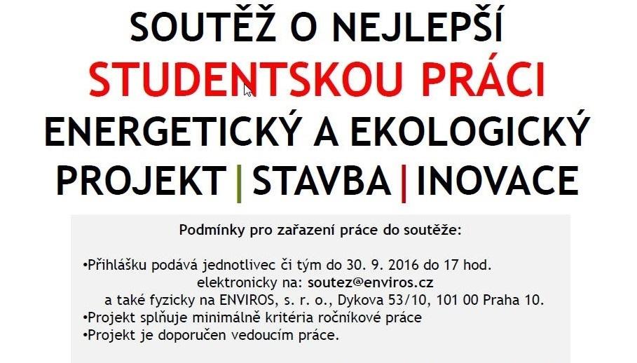 Vyhlášení Studentské ceny ENVIROS za rok 2015